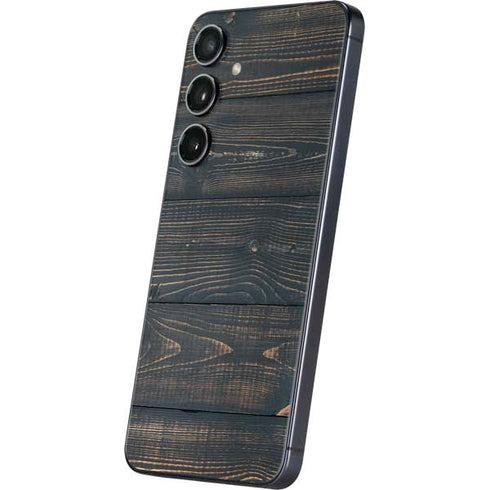 Black Painted Wood Galaxy S25 Skin